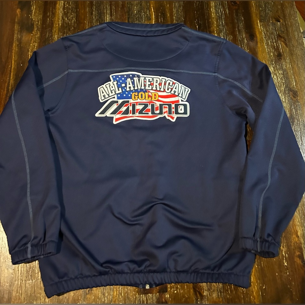 Mizuno Usa Flag Track Jacket Mens Navy Full Zip